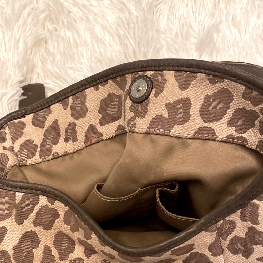 Coach leopard print handbag. 12.5inW/11inH. - Picture 12 of 15
